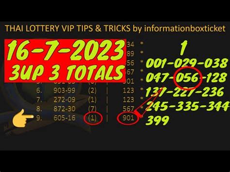 thai lottery vip tips 2023|Thai Lottery Winning Digits 16/11/2023 Vip Tips.